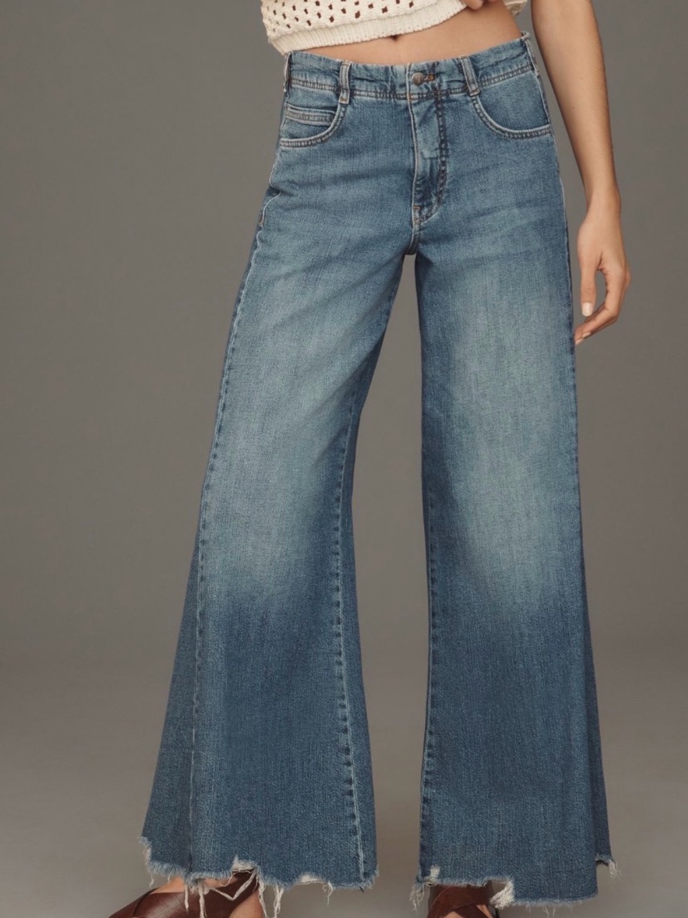 Pilcro “Adi” Bootcut Jeans in Medium Blue Wash